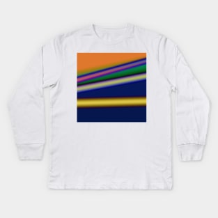 blue yellow orange texture art Kids Long Sleeve T-Shirt